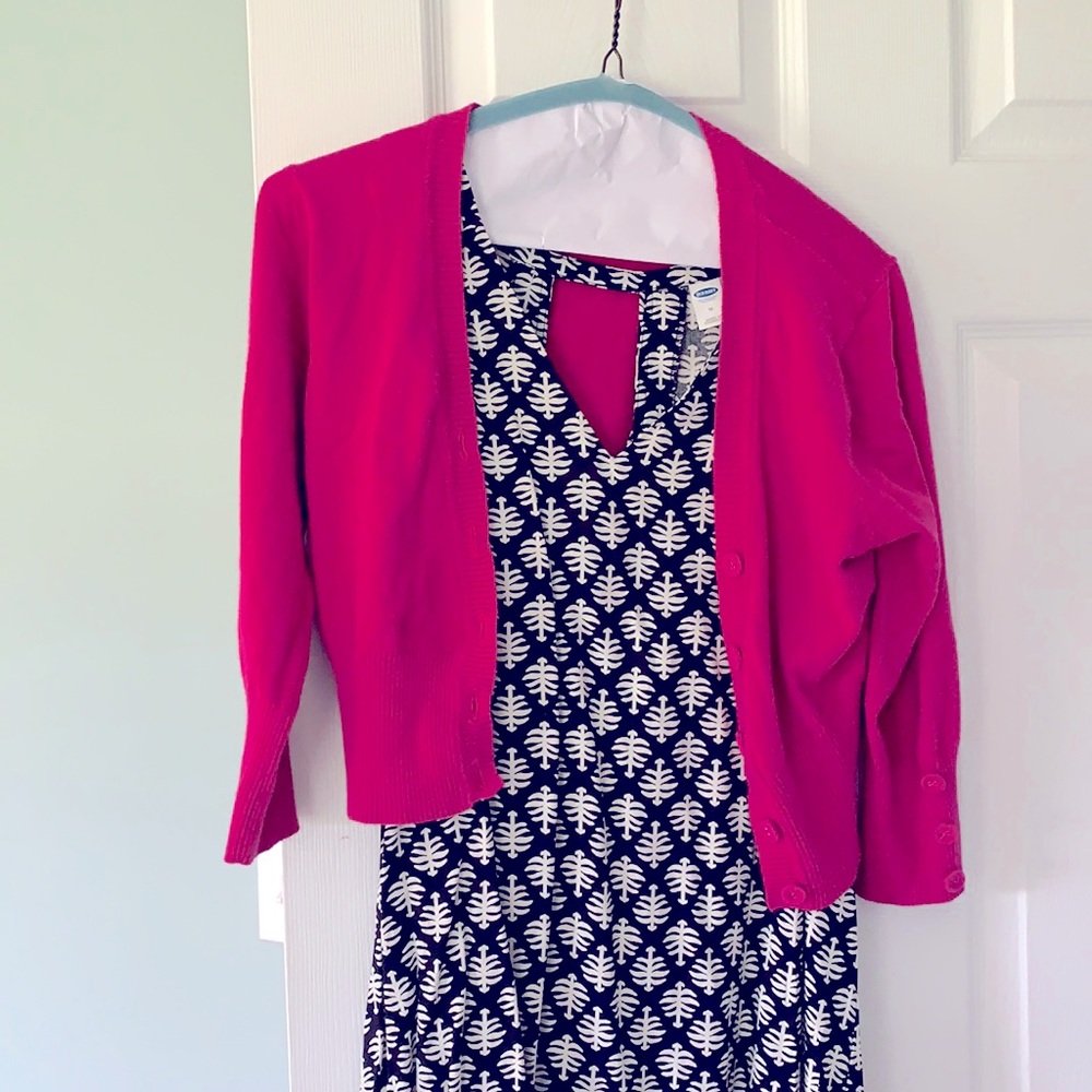 Large pink cardigan with buttons